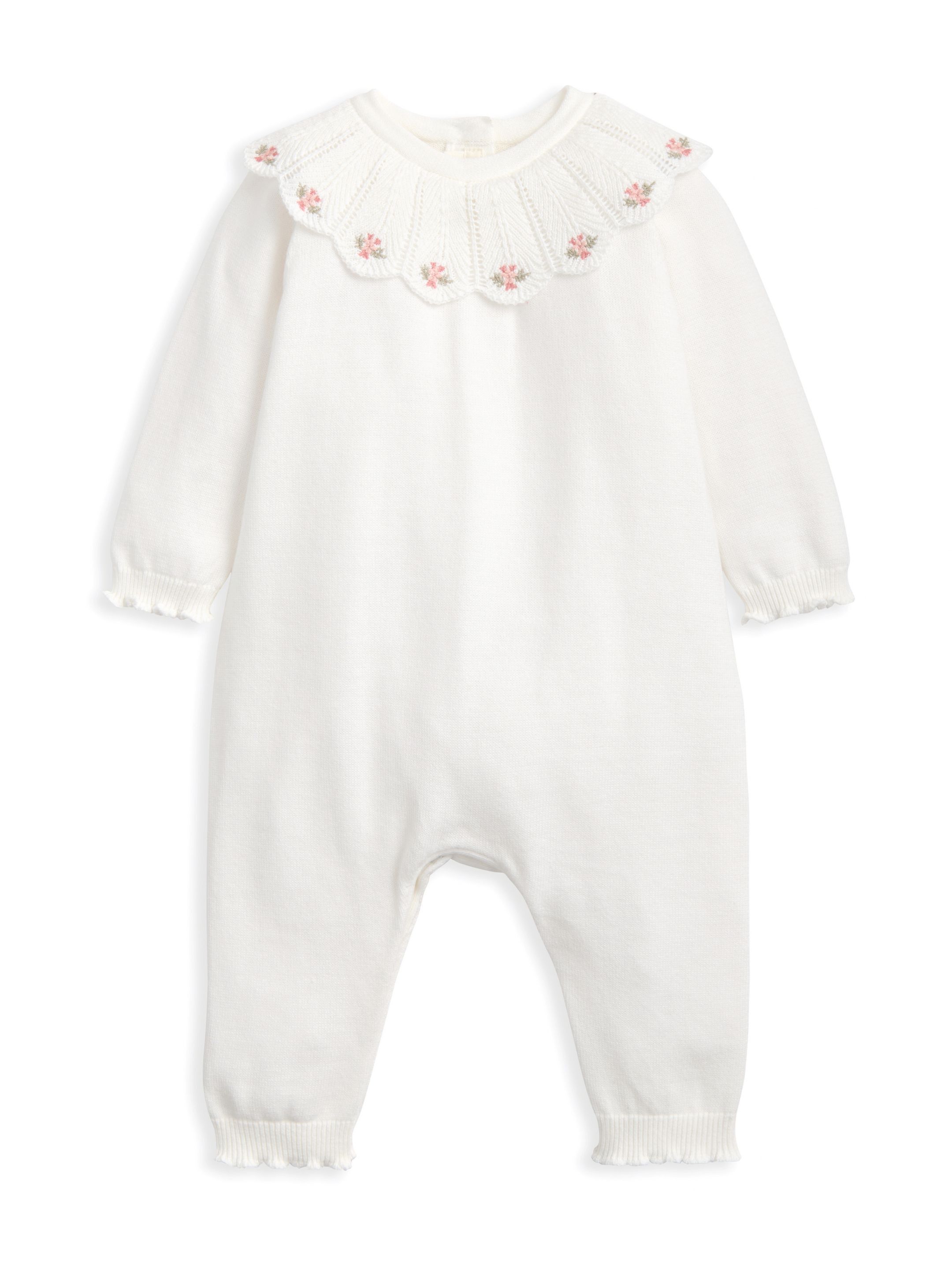 Knitted Collar Romper Baby Gift Set with Pink Blanket & Bunny image number 4